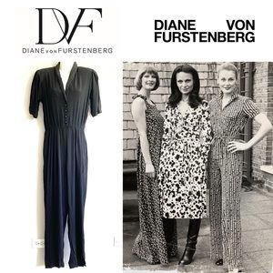 Authentic DVF Vintage 80’s Black Jumpsuit BellelizPosh Mark Diane V Furstenberg